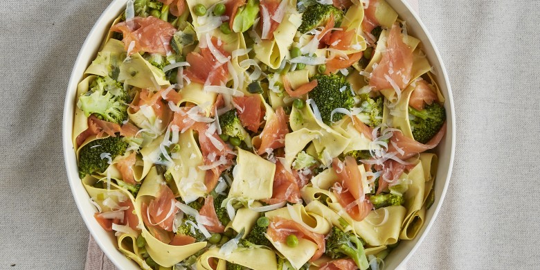 Romige lasagnette met zalm en broccoli