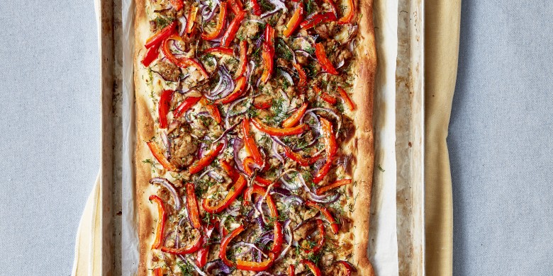 Flammkuchen met tonijn