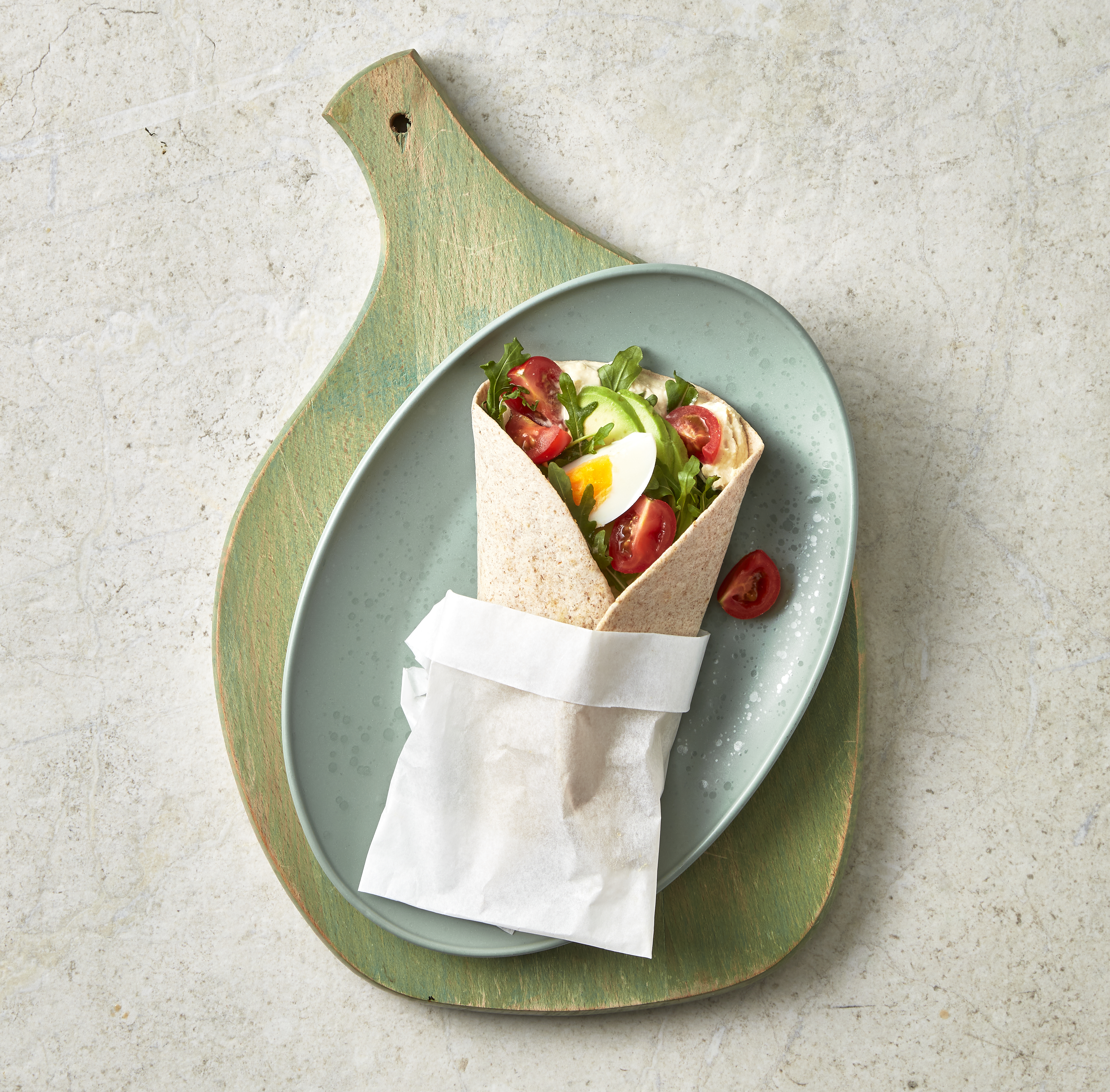 Ontbijtwraps met hummus