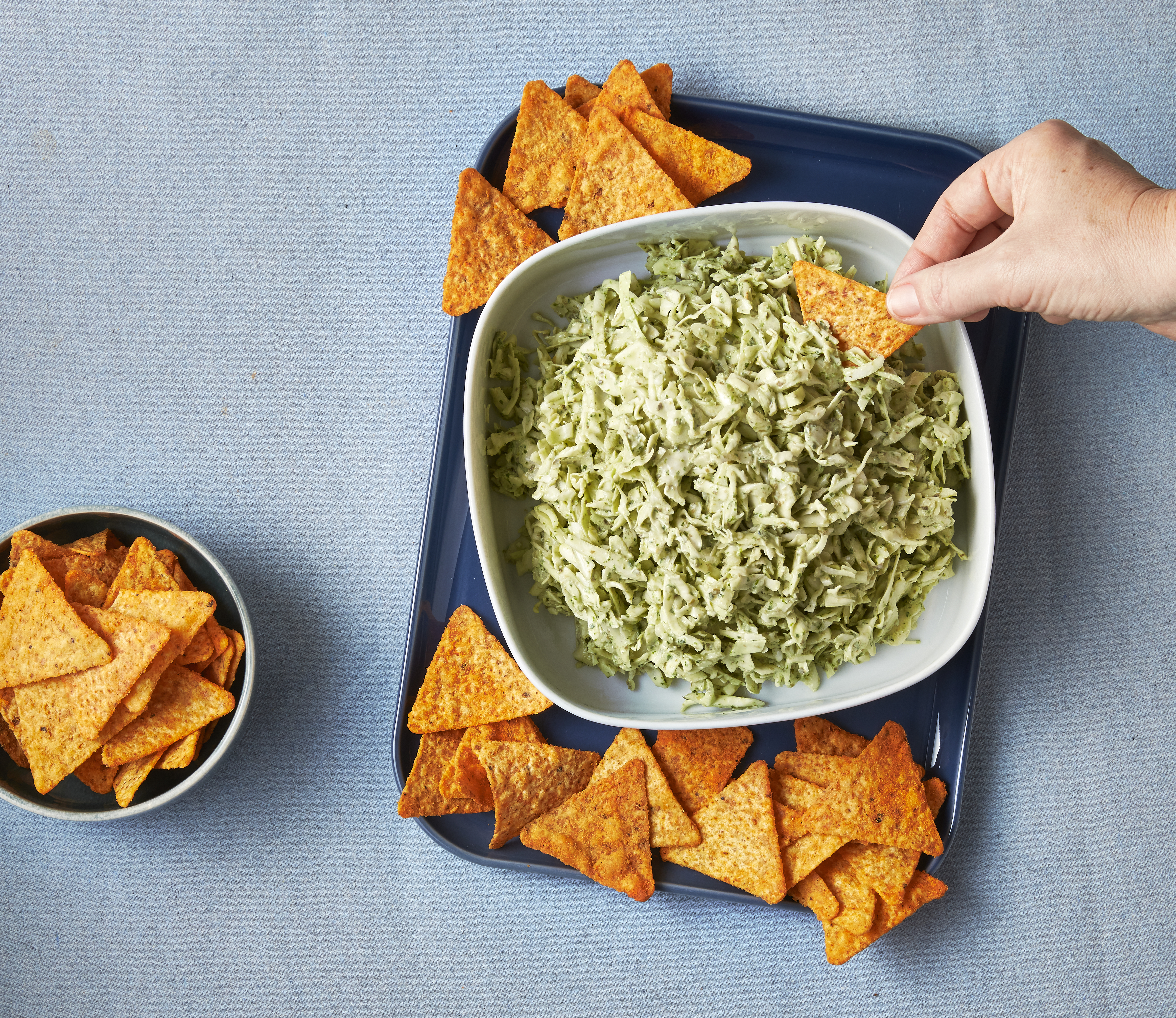 Green goddess salade met tortillachips