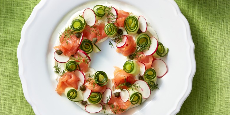 Roomkaaskrans met gerookte zalm