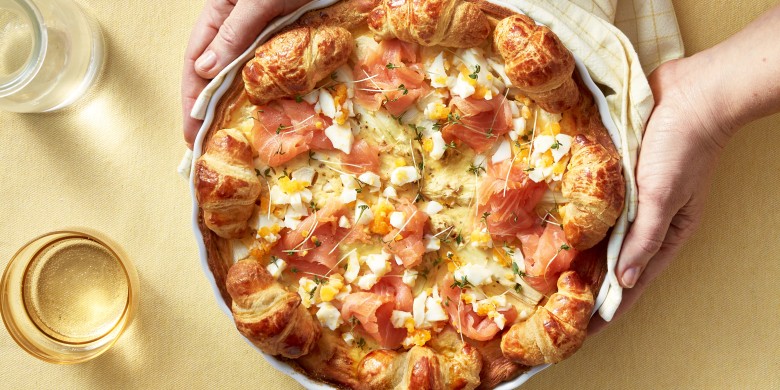 Quiche met witte asperge, ei en gerookte zalm