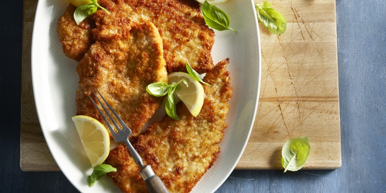 Schnitzel met pesto en parmezaan