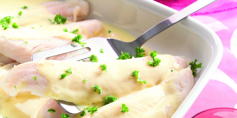 Sliptong in wittewijnsaus