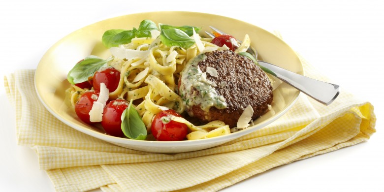Tartaartje met basilicumsaus en gepofte tomaat