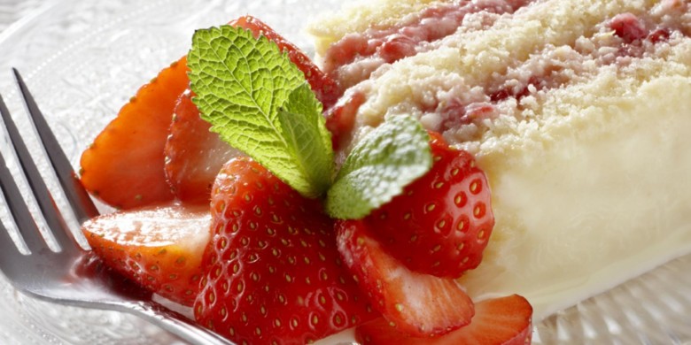 Aardbeien mud cake met witte chocolade