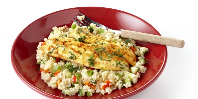 Tilapia met couscoussalade