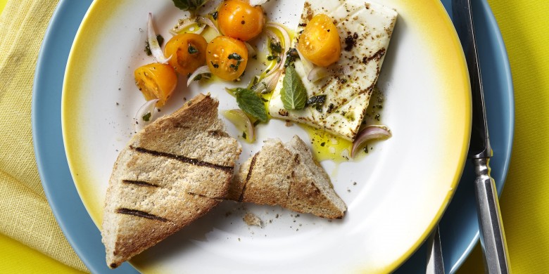 Tomatensalade met gegrilde feta