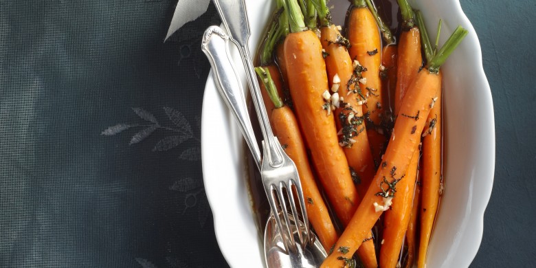 Wortel met munt uit de oven