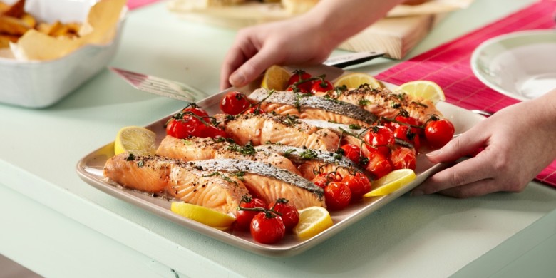 Zalm met basilicum