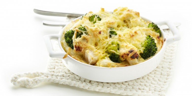 Gegratineerde kabeljauwschotel