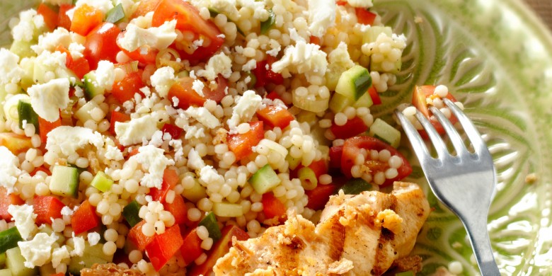 Couscoussalade met kipkebab