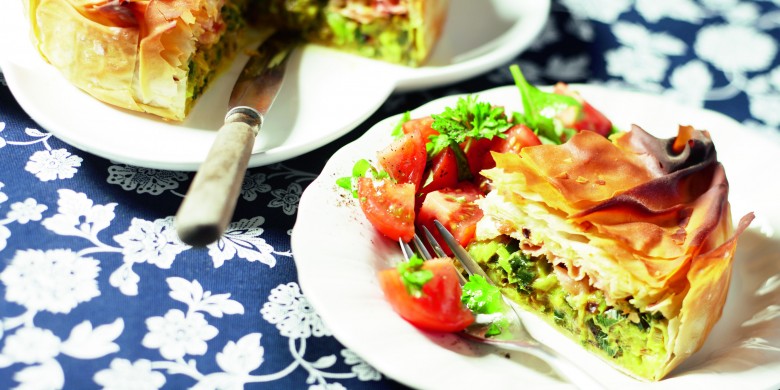 Bacon-preitaart met kaas