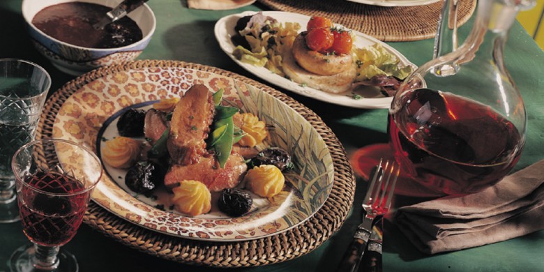 Eendenborst met pruimen en portsaus