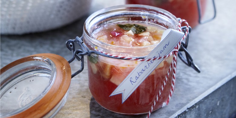Rabarberjam met appel en munt