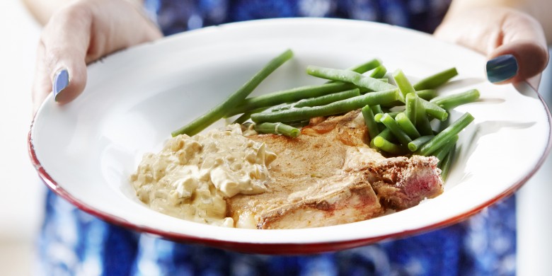 Côtelette de porc à la moutarde