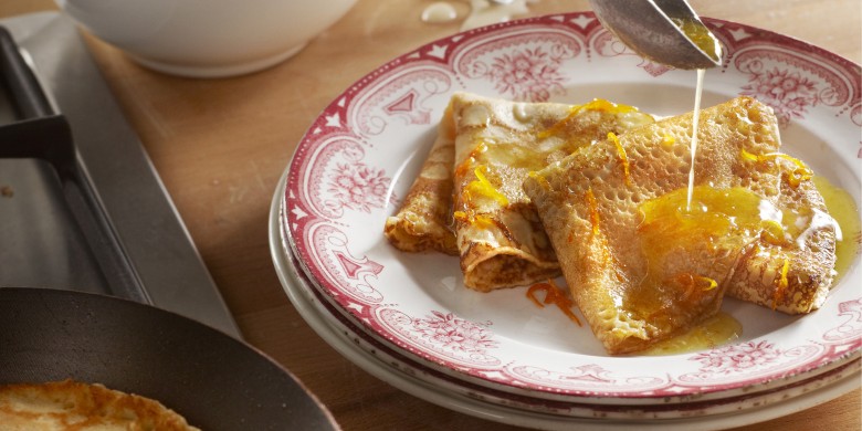 Crepes met honingsaus