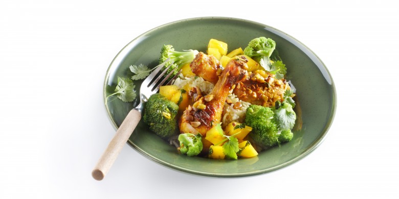 Drumsticks met amandel en mango