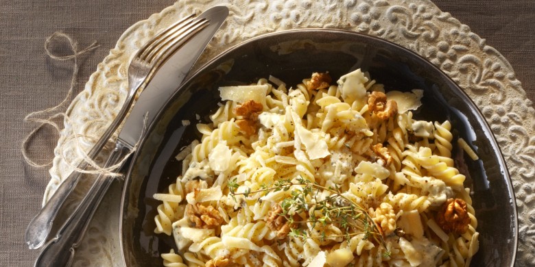 Fusilli met gorgonzola en walnoten