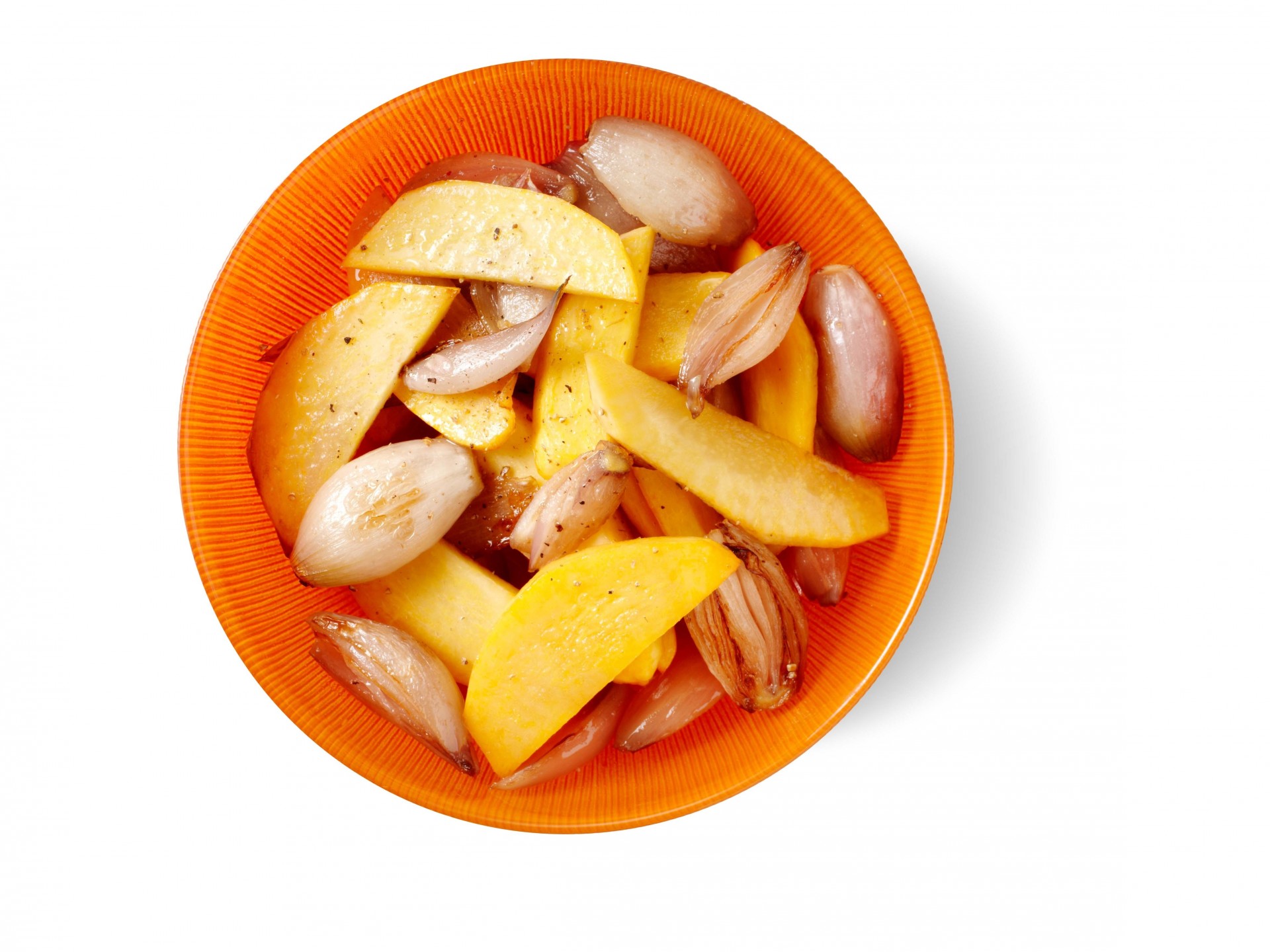 Geroosterde koolraap met sjalotten uit de oven