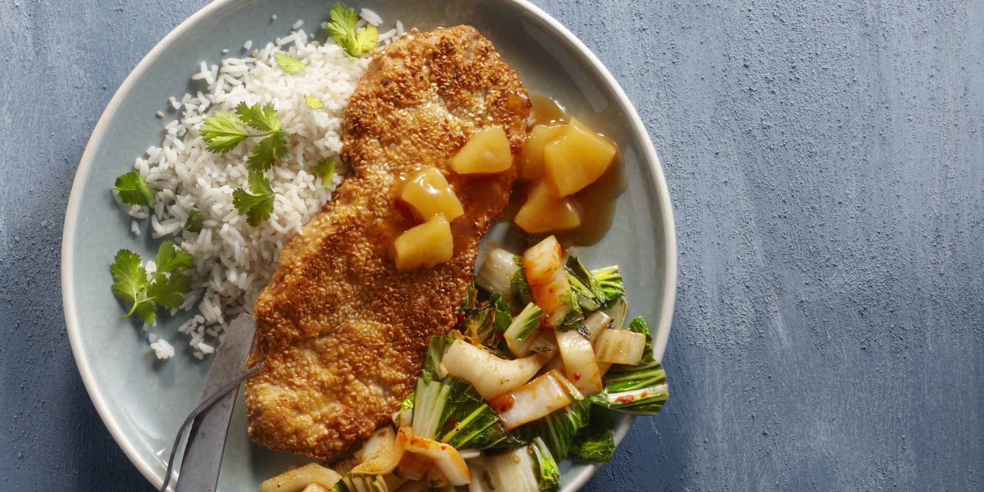 Oosterse schnitzel met sambal en sesam