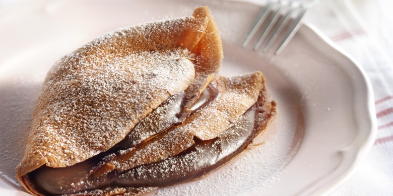 Pannenkoek met chocoladefudge