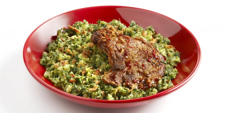 Pittige boerenkool met oosterse karbonade