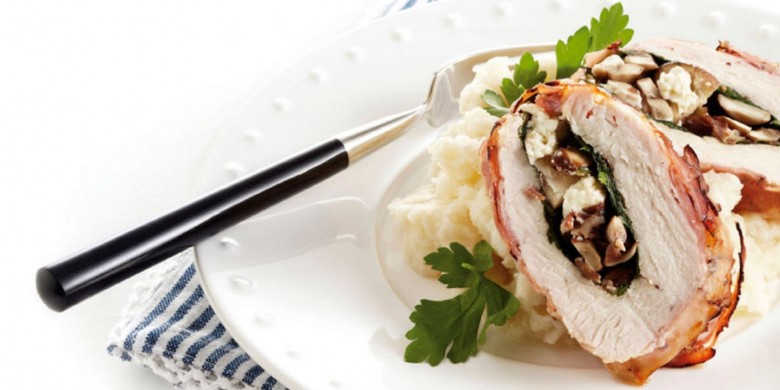 Gevulde kalkoenfilet met knolselderijpuree
