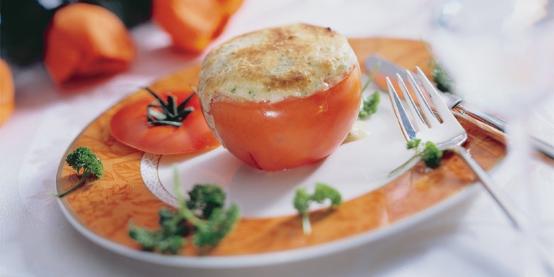 Gevulde tomaten uit de oven