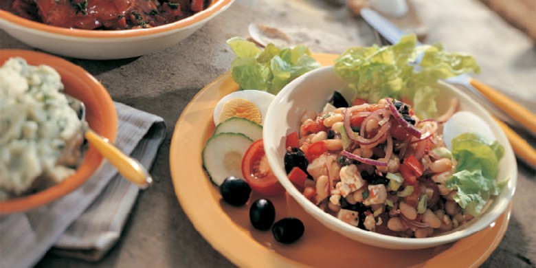 Griekse bonensalade