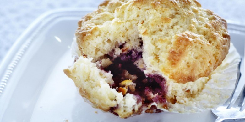 Amandelmuffins met bosbessen