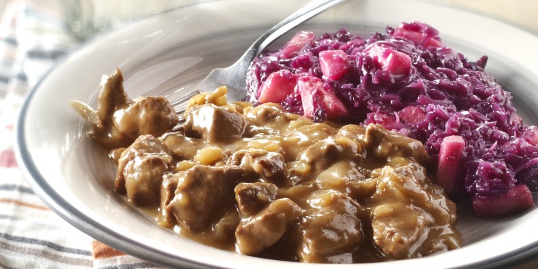 Hollandse hachee met rodekool