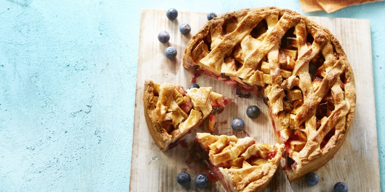 Appeltaart met blauwe bessen