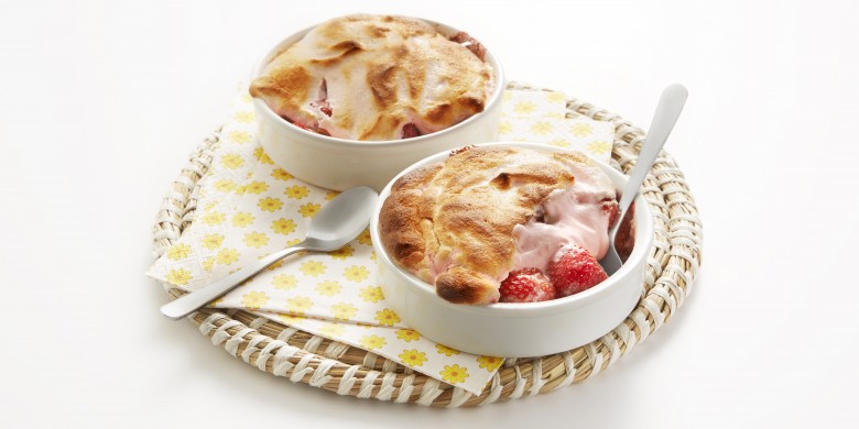 Limoen-aardbei-kwarkgratin