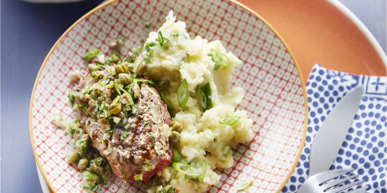 Biefstuk met mosterd en kruiden