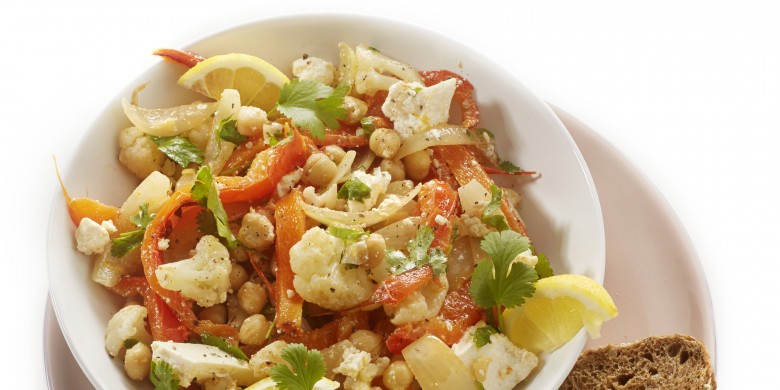 Bloemkool-paprikasalade met feta