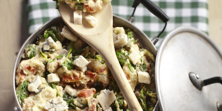 Italiaanse spinaziestamppot