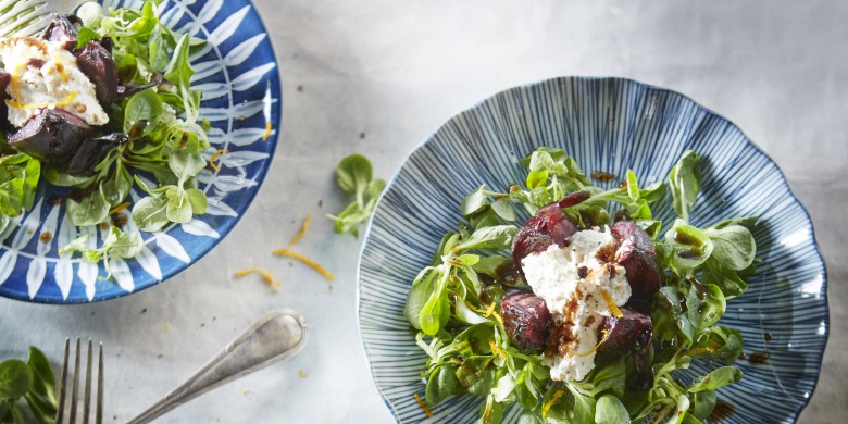 Lauwwarme bietensalade met ricotta