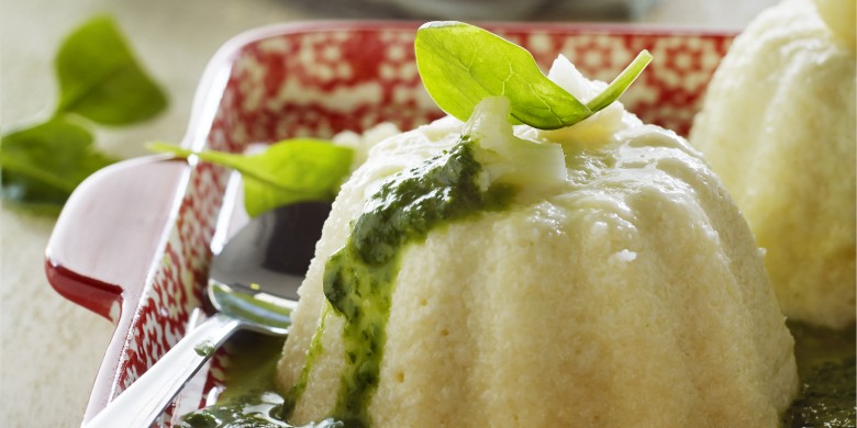 Bloemkooltimbaaltjes met groene saus