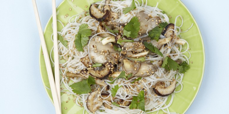 Mihoen met shiitakes en oesterzwammen