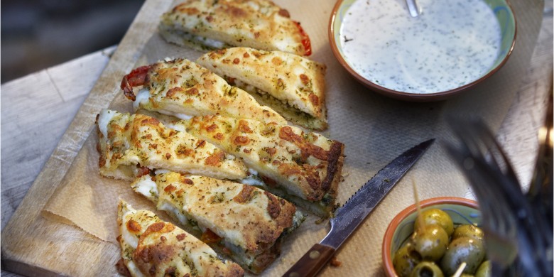 Focaccia met mozzarella