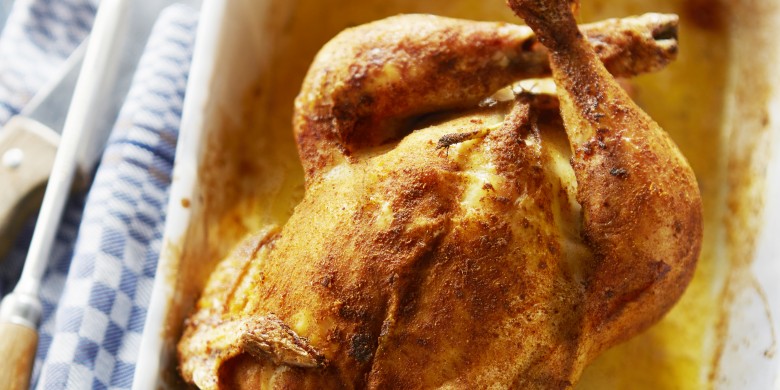 Gevulde kip uit de oven