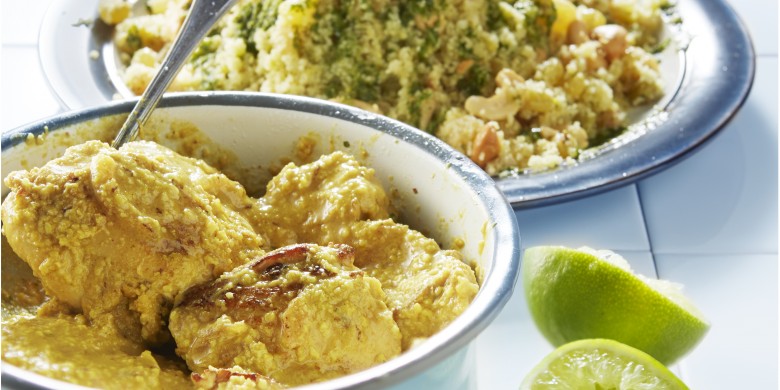 Kipcurry met cashew-couscous