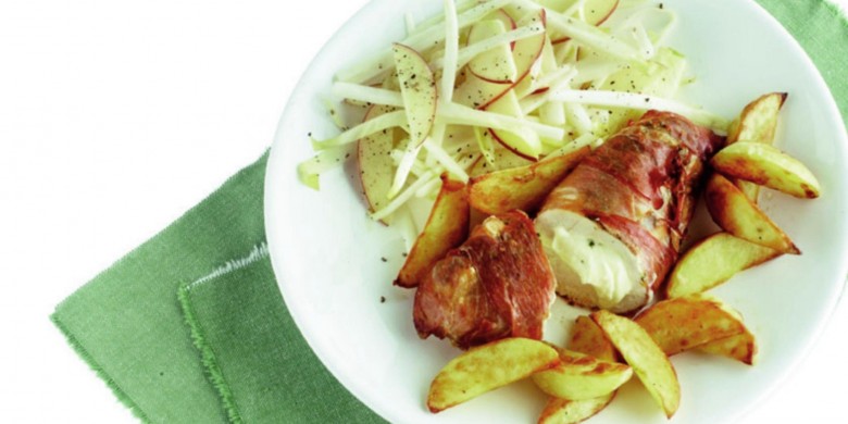 Kipfilet met kruidenkaas en rauwe ham