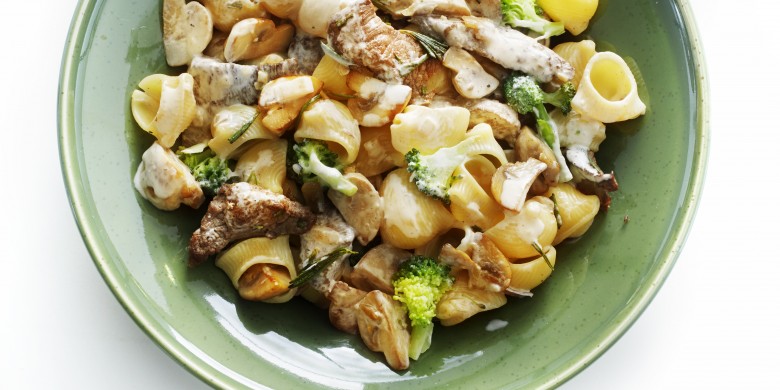 Romige biefreepjes met champignons