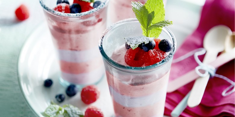 Bosvruchten-laagjesmousse