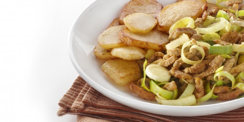 Gebakken aardappelen met shoarma