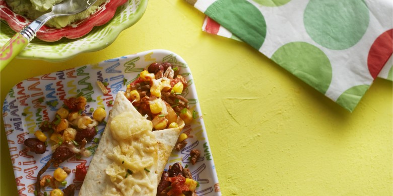 Gegratineerde wraps met avocadodip