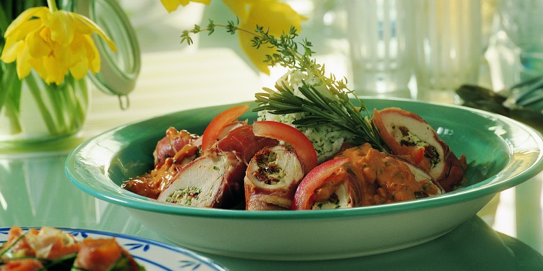Kipfilets met pesto en zongedroogde tomaten