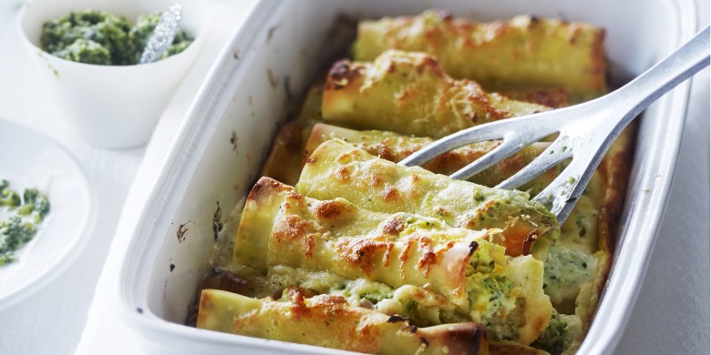 Cannelloni met basilicum-rozemarijnpesto